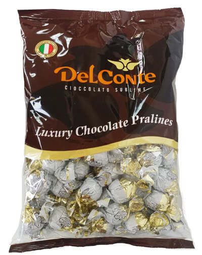 פרלינים שוקולד איטלקי פרווה בד”ץ זהב לבן 1 ק”ג דל קונטה