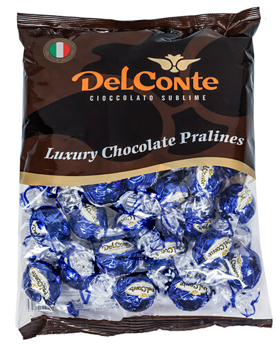 פרלינים שוקולד איטלקי פרווה בד”ץ 1 ק”ג דל קונטה
