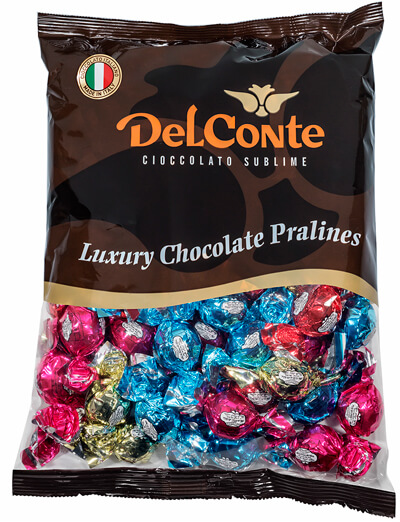 פרלינים איטלקי שוקולד פרווה בד”ץ מיקס צבעים 1 ק”ג דל קונטה