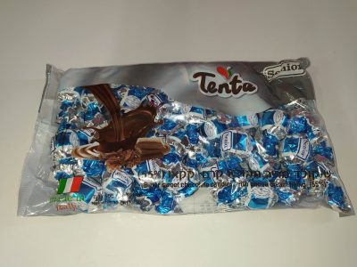 פרלינים שוקולד מריר פרווה עטיפה כחול מבריק עם כסף חצי ק”ג תנתה בד”ץ