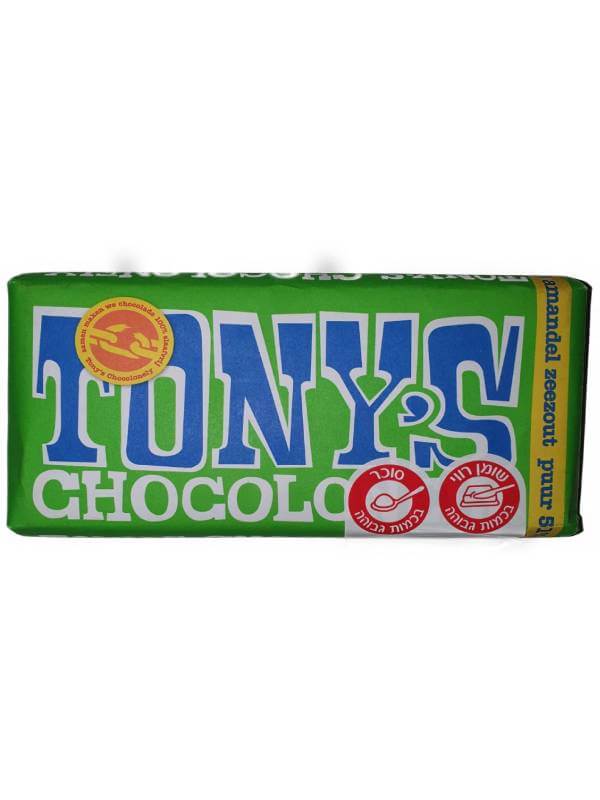 טוניס שוקולד מריר עם שקדים ומלח ים 180 גרם