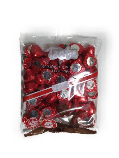 לבבות שוקולד תנתה פרווה בד”ץ אדום חצי ק”ג