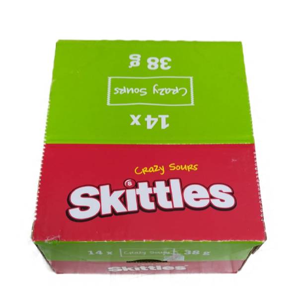 סקיטלס סוכריות חמוצות פירות מארז 14 יחידות של 38 גרם בשקיות אדום ירוק